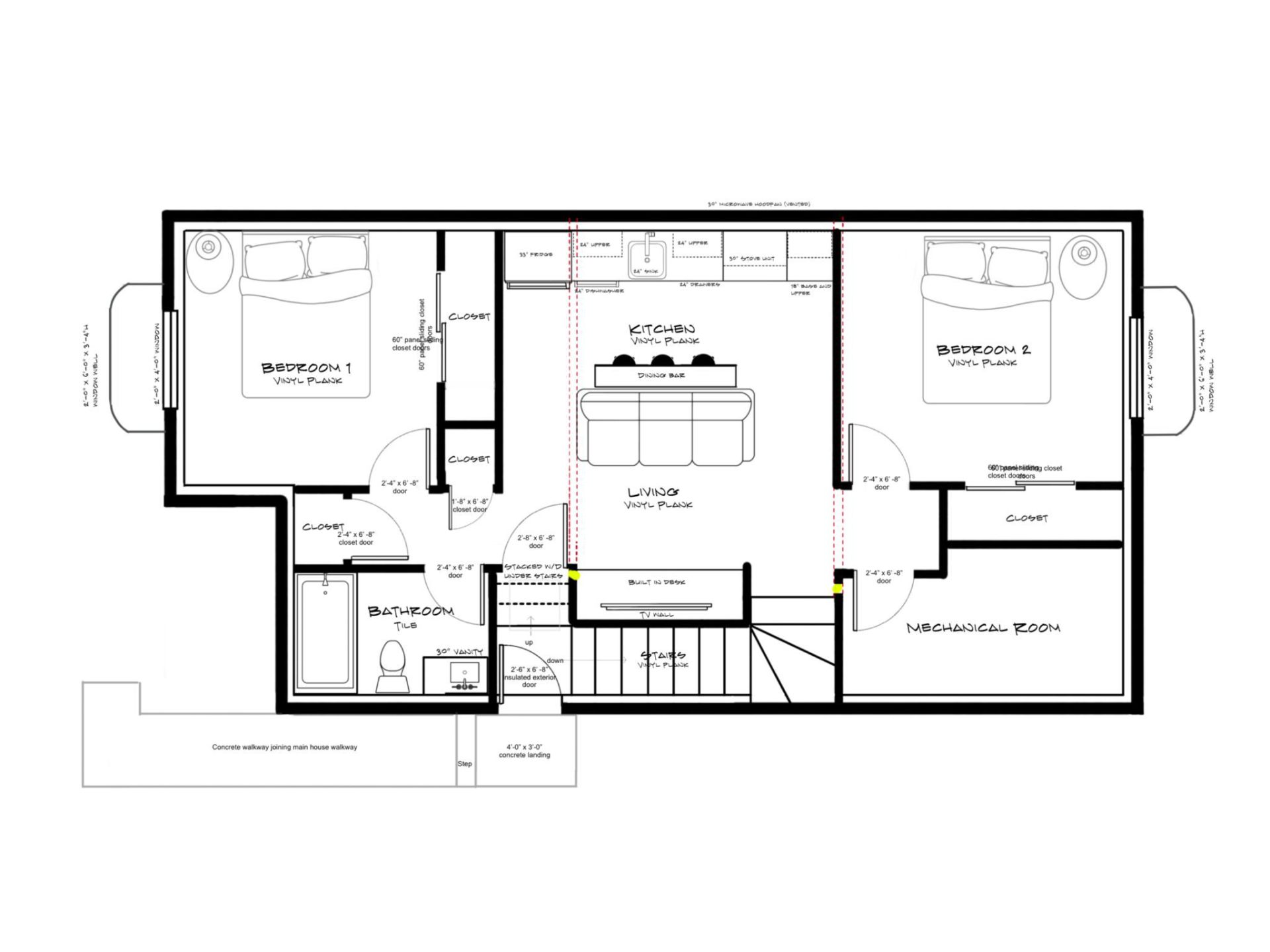 2 Bedroom Legal Basement Suite plan 1