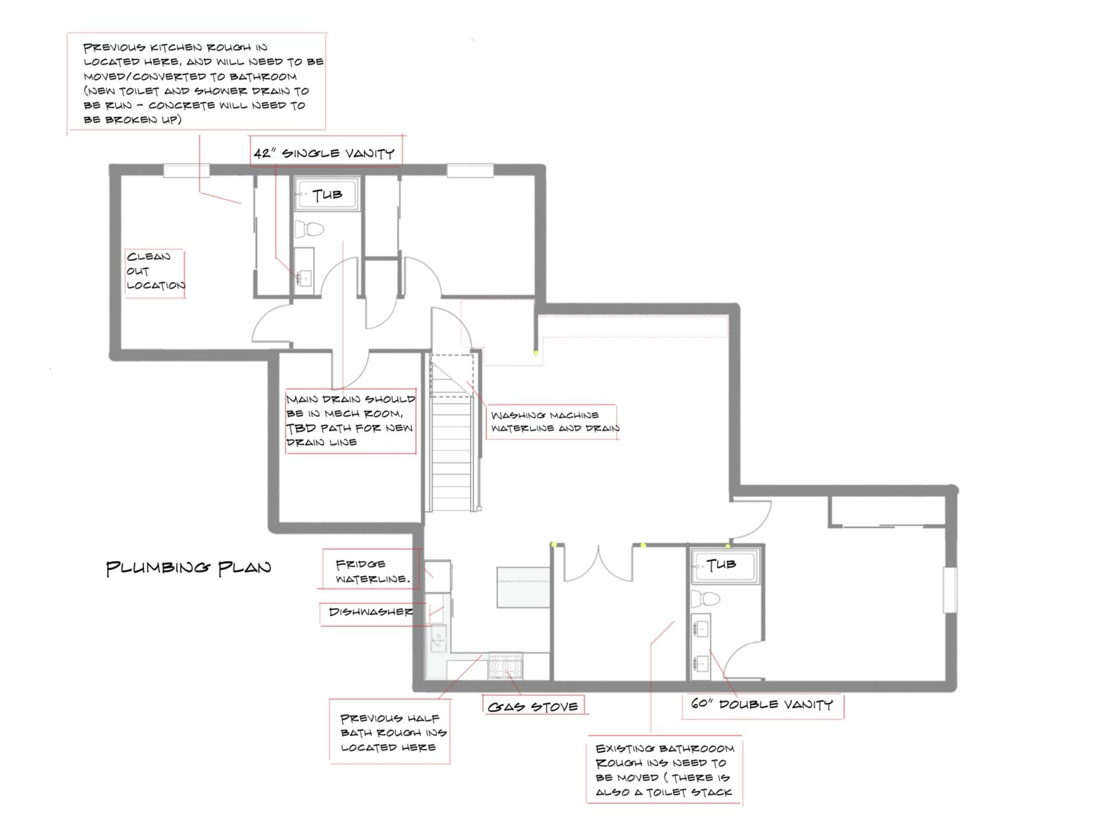3 Bedroom + Office Basement Suite plan 1