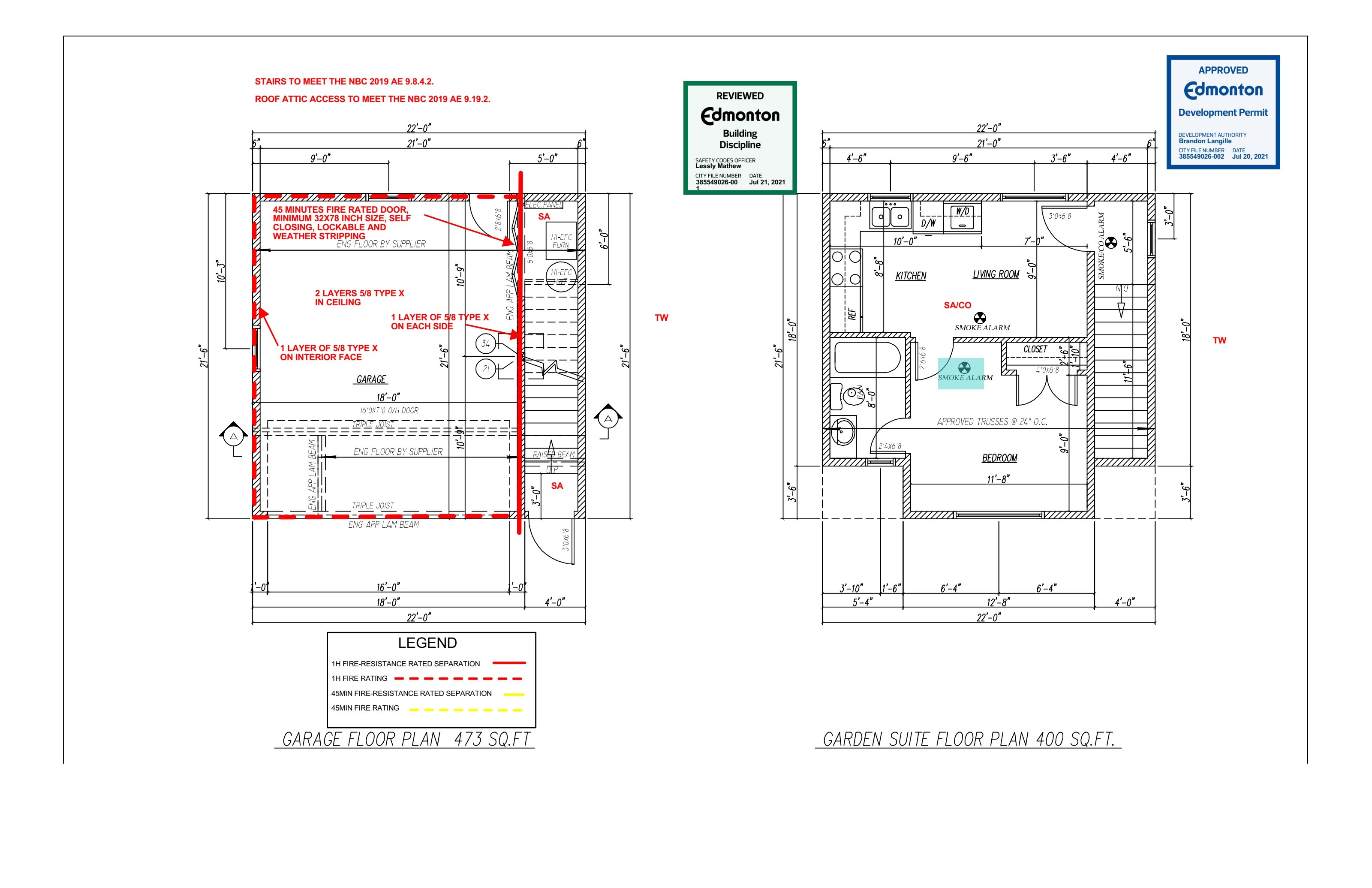11216 93 St · Alberta Avenue — Garage + Garden Suite Floor Plan