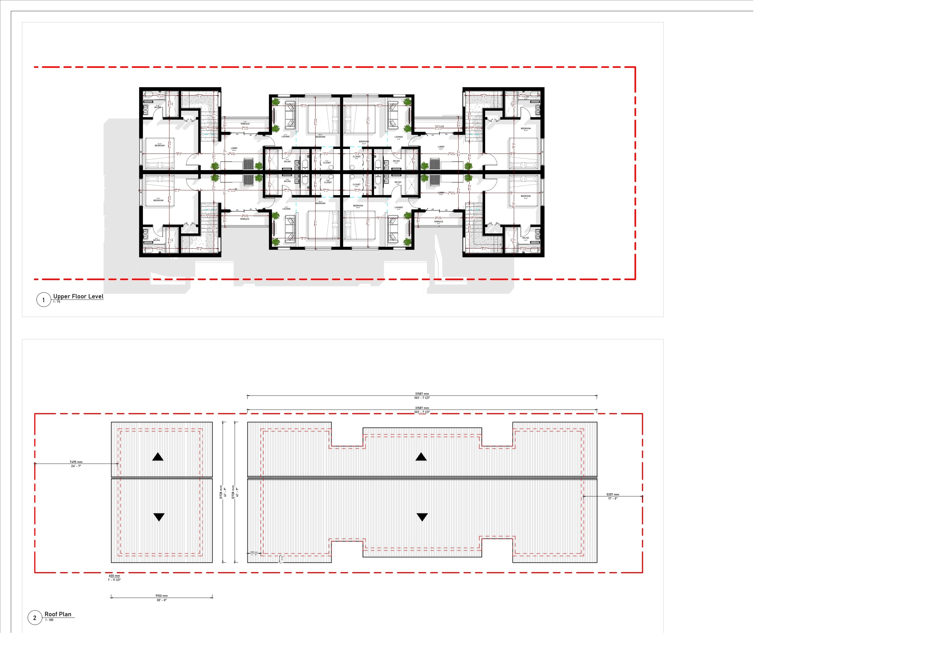 13018 119 St · Proposed Apartment — Upper Floor + Roof Plan